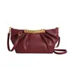 Nova Bolsa de Ombro Plissada de Inverno, Elegante e Simples, Bolsa de Luxo Leve com um Toque Metálico de Alta Qualidade, Bolsa de Mão para Noite com Alça de Ombro e Transversal