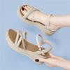 (Los artículos agotados no se pueden reponer) Sandalias de un tirante estilo hada con suelas gruesas, nuevo diseño de moda con pedrería, sandalias de verano ultraligeras para mujer