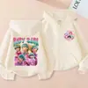Sudadera con capucha de cremallera de moda holgada para niños y niñas, estampado de dibujos animados de K-Pop, para primavera y otoño, chaqueta sudadera casual transfronteriza