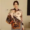 Bufanda Nueva de Seda Simulada, Bufanda Larga de Brocado, Moda Primavera y Otoño, Versátil Chal de Protección Solar de Verano, Turbante