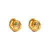 Brincos High-End de Luxo Leve Europeus e Americanos da Moda, Presilhas de Orelha Dupla Face com Cabeça de Cobra, Brincos Personalizados com Zircônia Microincrustada Diários para Mulheres