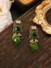 Pendientes de Mujer Colgantes de Gota de Agua de Lujo Ligero Tridimensional Redondos Estilo Corte Vintage Diamante Completo de Alta Gama Moda Versátil Vintage