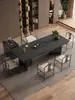 Mesa de Centro de Pizarra de Piedra de Lujo, Juego Moderno de Mesa y Sillas para el Té, Sencillo y Elegante con un Toque de Alta Gama, Mesa para Ceremonia del Té de Oficina, Mesa para Preparar Té