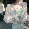 Nueva Blusa Exterior Chal de Verano 2026 para Mujer, Cárdigan Delgado de Gasa, Top de Manga Larga con Protección Solar para Combinar con un Vestido o Chaqueta