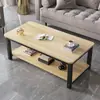 Mesa de Centro Simples e Moderna para Uso Doméstico na Sala de Estar, Mesa Retangular para Apartamento Pequeno, Mesa de Chá com Padrão de Mármore para Apartamento Simples de Aluguel