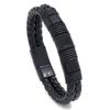 Joias de Moda Populares Europeias e Americanas, Pulseiras Simples de Couro Trançado à Mão para Homens e Mulheres, Pulseiras de Corda de Couro PU com Fecho Magnético Preto