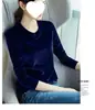 Sudeste Asiático Primavera e Outono Tamanho Plus Solto Temperamento Casual Veludo Dourado Roupa Íntima Manga Longa Gola Redonda Camiseta Camisa Base Top