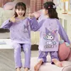 Pijama Infantil Sudeste Asiático para Meninas, Roupa de Casa de Manga Longa tipo Algodão para Primavera e Outono, Conjunto de Roupas Ventiladas Estilo Princesa para Crianças Maiores