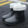 Botas de Chuva Femininas Moda Meia-Canela Estilo Japonês, Impermeáveis, Quentes, Antiderrapantes, Resistentes ao Desgaste, Sapatos de Água Leves para Mulheres