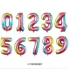 Versión Americana Cuerpo Delgado 32 pulgadas Número Globos de Papel de Aluminio Color Degradado Oro Plata Oro Rosa Globos Numéricos Venta al por Mayor