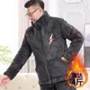 Pijama de Hombre Invierno Engrosado Forrado de Felpa Acolchado de Tres Capas Coral Fleece Ropa Cálida para el Hogar para Mediana Edad y Ancianos Talla Grande