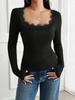 Moda Femenina Casual de Venta Caliente Transfronteriza Temu Estilo Casual Camiseta Otoño e Invierno Versátil para el Trabajo Base Top de Manga Larga