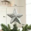 Nuevo Polvo Pegajoso Transfronterizo Estrella de la Punta del Árbol de Navidad Estrella Explosiva Estrella de Cinco Puntas Decoraciones Navideñas Diseño de Escena Navideña