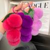 Super Roxo ~ Rex Rabbit Fur Grape Car Keychain Pingente Ins Cute Plush Ball Bag Pingente