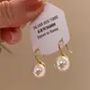 Brincos de Pérola Retrô Franceses para Mulheres, Design Simples de Nicho, Ganchos de Orelha Modernos e de Alta Qualidade, Brincos Adequados para Rostos Quadrados e Redondos