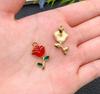 Pingente de Liga com Gotejamento de Óleo de Flor Rosa 20 Peças Feito à Mão DIY Pulseira Colar Chaveiro Acessórios de Joalheria Amazon