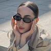 Nuevas Gafas de Sol de Montura Ovalada Pequeña de Estilo Europeo y Americano Retro Transfronterizas de Moda Gafas de Sol Cóncavas Gafas de Sol de Celebridad de Internet