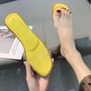 Sandálias de Moda Novas 2020 Sandálias Femininas Estilo Fada Celebridade da Internet Salto Baixo Chinelos Transparentes de Verão