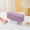 Estojo Simples de Grande Capacidade, Bolsa Cosmética de Veludo Cotelê de Aparência Sofisticada, Bolsa de Papelaria Versão Coreana Transfronteiriça, Estojo de Papelaria Fofo para Meninas