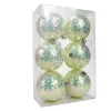 Decoración Navideña de Bolas Más Vendida Transfronteriza Juego de 6 Piezas de Bolas de Navidad de Plástico Bolas Coloridas con Purpurina Galvanizadas Adornos de Bolas de Navidad