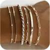 Clip de Papel Europeo y Americano Cadena Cubana Retorcida Acero Inoxidable Conjunto de Pulseras de Diamante Moda Personalizada Nueva Joyería para Manos