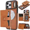 Aplicable a iPhone 18 Funda Magnética Dos en Uno Samsung S26 Portatarjetas Carga Inalámbrica MagSafe Funda de Cuero