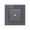 Painel de tomada de parede USB com interruptor de luz de vidro temperado cinza, padrão britânico 13A de Hong Kong