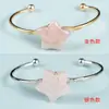 Accesorios de Joyería de Cristal al por Mayor, Pulseras de Corazón Doradas y Plateadas en Forma de Estrella, Fluorita Verde, Cristal Rosa, Ojo de Tigre, Pulseras Tejidas a Mano