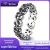 Anel Roda de Vento Taobao Personalizado Joia Anel Prata Tailandesa Imitada Anel Torcido Retrô Aberto Estilo K Anel Prata Antiga para Mulheres