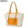 Bolso de mano informal para mujer, bolso diagonal de lona impermeable con primera capa de cuero, bolso de hombro de color sólido, suministro de fábrica desbordante