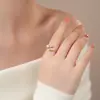 Anillo de Perla de Agua Dulce Zhuji para Mujer, Nicho de Gama Alta, Simple, Versátil, Moderno y Anillo Abierto Ajustable Personalizado