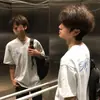Novas Camisas Casuais Soltas de Manga Curta Bordadas Estilo Chinês Estilo Americano para Casais, Homens e Mulheres, Novas Blusas Estampadas de Manga Curta de Verão