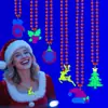 Decoración Navideña Collar Fluorescente Decoración Fiesta Navideña Infantil Cadena de Cuentas Árbol de Navidad de Dibujos Animados Alce Cadena de Cuentas Galvanizada