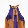 Vestido de moda para mujer marca Z con dobladillo, vestido transfronterizo AliExpress, estampado europeo y americano, asimétrico, estilo popular, color de la imagen, elástico ZA