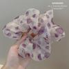 Scrunchie de Satén de Malla de Lunares Romántico Morado Retro Suave para la Parte Posterior de la Cabeza Liga para el Cabello Cuerda para el Cabello de Alta Elasticidad