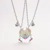 Collar Magnético de Letra de Unicornio con Puntadas de Amor de Diamante Cadena para Clavícula de Pareja Mejor Amigo Joyería para Mujer Fabricante Mayorista