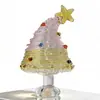 Nuevo Árbol de Navidad Inclinado de 8.5cm Envuelto en Alambre Árbol de Navidad Envuelto en Alambre de Vidrio Zibo Exhibición de Artesanías de Vidrio Navideñas