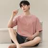 Pijama de Verão Masculino em Modal, Shorts Finos de Manga Curta, Conjunto Simples Casual Plus Size para Relaxar que Pode Ser Usado Fora