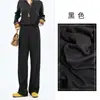 Pantalones de lana de pierna ancha estilo old money hechos a medida para mujer, nuevo modelo otoño/invierno 2026, holgados, adelgazantes, de pierna recta, casuales, con caída