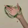 Corriente Primaveral NotasVerde de Verano Collar de Flor de Perlas Multicapa Estilo Bosque Vintage Cadena para Clavícula Gargantilla