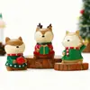 Resina de Natal Velho Homem Decoração de Mesa Fofa Artesanal Enfeites de Natal Alce Raposa Adereços de Decoração de Janela Enfeites Criativos