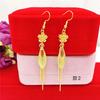 Aretes de oro arena de Vietnam para mujer, moda femenina, joyería colgante para la oreja, venta al por mayor directa de fábrica, joyería al por mayor