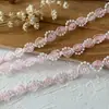 Materiales DIY para pasamanería de encaje rosa, accesorios decorativos para dobladillos, volantes elásticos plisados, cinta ancha