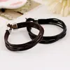 Comercio exterior exportación joyería joyería pequeña al por mayor pulsera de piel de vaca tejida pulsera de cuero vintage cuerda de mano para hombres y mujeres