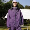 Jaqueta Leve ao Ar Livre Estilo Montanha de Verão para Homens e Mulheres, Roupa com Capuz para Proteção Solar, Conjunto de Roupas de Viagem Anti-UV para Casais