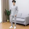 Traje de ropa interior térmica para estudiante de secundaria adolescentes hombres calzoncillos largos de cuello medio suéter completo