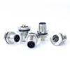 Conector de Placa Aviation Plug com Base Fixa Flangeada M12 com Abertura de 5 Pinos na Parte Traseira, 12 Conectores de Sensor Metálicos à Prova d'Água