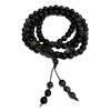 Pulsera de Obsidiana Natural Longma Jewelry Multicírculo Tres Círculos 08 Cuentas Pulsera de Cuentas de Oración Budista Joyería de Obsidiana para Sostener en la Mano