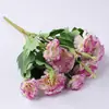 Ramo de Claveles Pastorales Artificiales Flor de Seda Plástico Arreglo de Flores Secas Canaleta para Flores Tela para Arreglos Florales Flor Decorativa