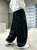 Pantalones de chándal holgados de pierna ancha para niños, primavera y otoño, color liso, casual, deportivos, largos, para niños medianos y grandes, marca de moda, pantalones de pierna recta, otoño